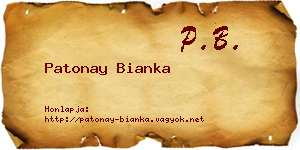 Patonay Bianka névjegykártya