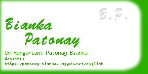 bianka patonay business card